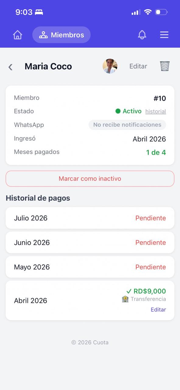Perfil del miembro